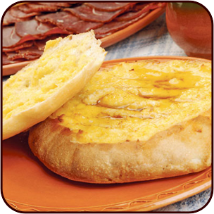 Double-baked pita bread with filling